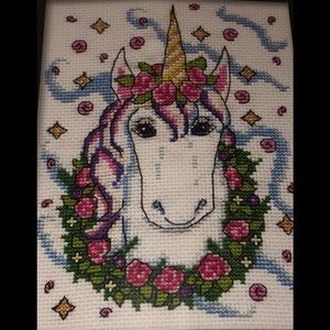 Counted Cross Stitch Kit - Floral Unicorn - NWT